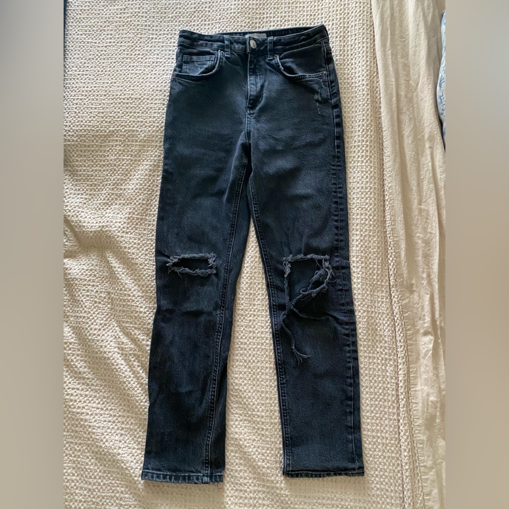Zara Distressed Black Jeans